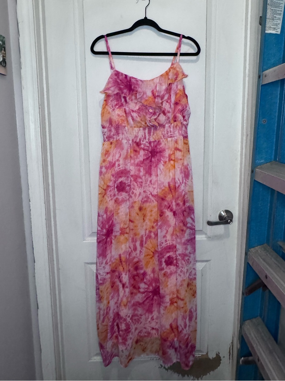 Faded Glory Pink and Orange Tie-Dye Maxi Dress